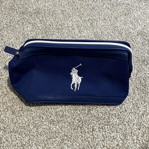 VINTAGE POLO RALPH LAUREN NAVY CANVAS TOILERY BAG
